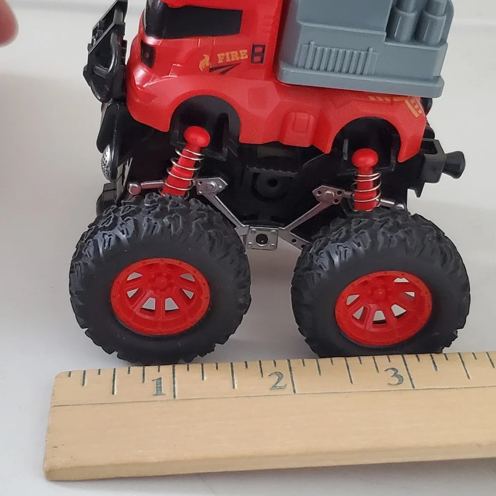 Red Monster Truck Fire Engine Toy with Suspension 22105LW Rescue Vehicle
